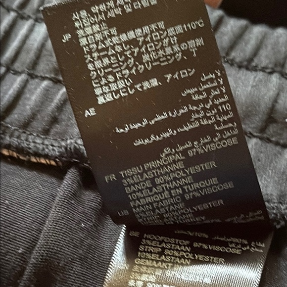 Sandro Paris sz 1 Black shiny Track Pants pink Side Stripes elastic + tie waist - Picture 7 of 8